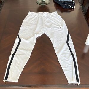 White Joggers with Black Stripes JORDAN